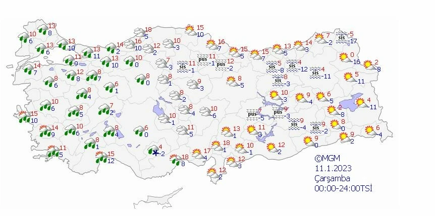 Kuvvetli fırtına, şiddetli sağanak ve bölge bölge kar yağışı: Meteoroloji uyarıları sıraladı! (11 Ocak 2023 hava durumu)