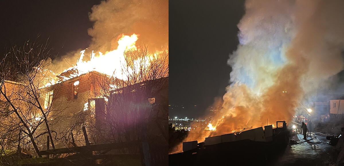 Maltepe&#039;de korkutan yangın! Alevler geceyi aydınlattı 