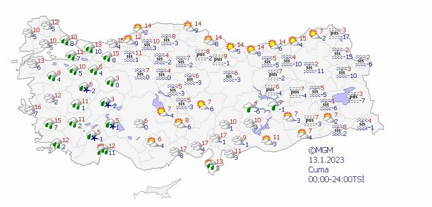 Kar 20 santimetreyi aşacak! Meteoroloji Genel Müdürlüğü'nden Kuvvetli sağanak ve kar uyarısı:12 Ocak 2023 hava tahmin raporu