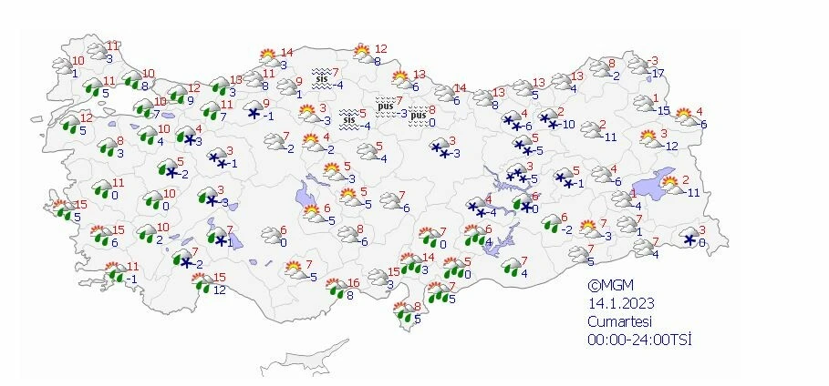 Kar 20 santimetreyi aşacak! Meteoroloji Genel Müdürlüğü'nden Kuvvetli sağanak ve kar uyarısı:12 Ocak 2023 hava tahmin raporu