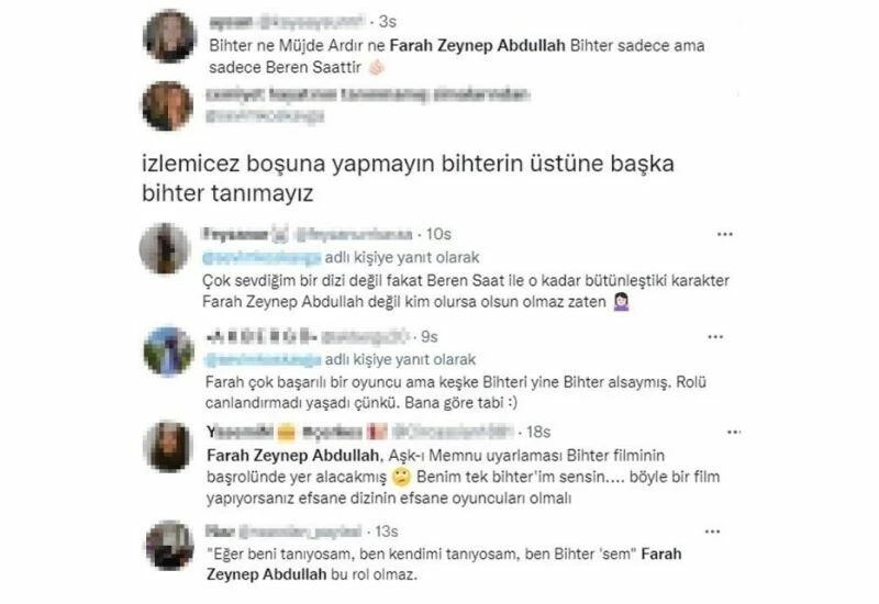Bihter rolünü alan Farah Zeynep Abdullah’a tepki yağıyor: Boşuna yapmayın izlemeyiz