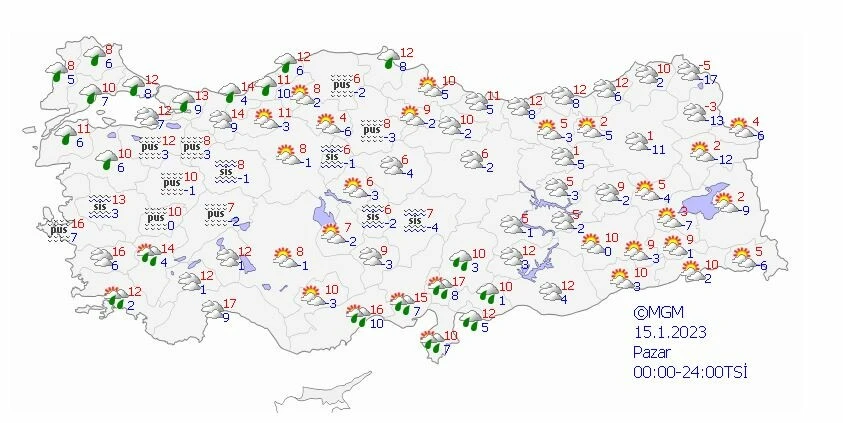 Bugün hava nasıl olacak? Meteoroloji sağanak ve kar uyarısında bulundu (15 Ocak 2023 <a href=