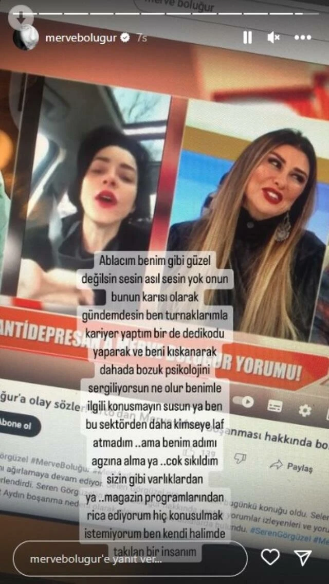 ‘Annesi olsam pataklarım’ diyen Selen Görgüzel’e Merve Boluğur’dan zehir zemberek sözler: Onun bunun karısı olarak gündemdesin!