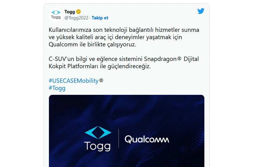 Togg'dan dev anlaşma: Çipleri dünya devi Qualcomm üretecek
