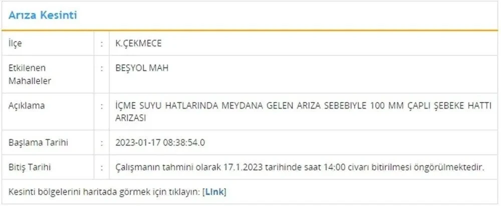 İSKİ duyurdu: İstanbul'un 6 ilçesinde su kesintisi