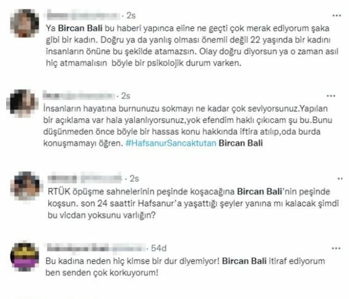 Hafsanur Sancaktutan'ın bileklerini kestiğini söyleyen Bircan Bali’ye tepkiler çığ gibi büyüyor!
