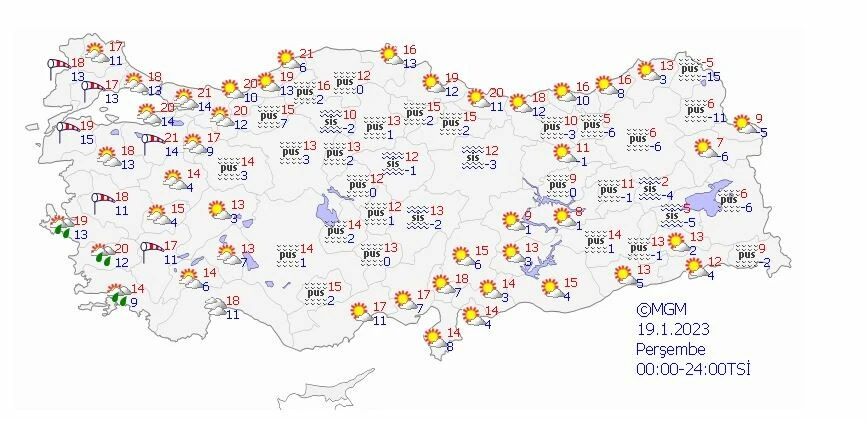 Fırtına ve sağanak yağışa dikkat! Meteoroloji hava tahmin raporunu paylaştı (19 Ocak 2023 bugün hava nasıl olacak)