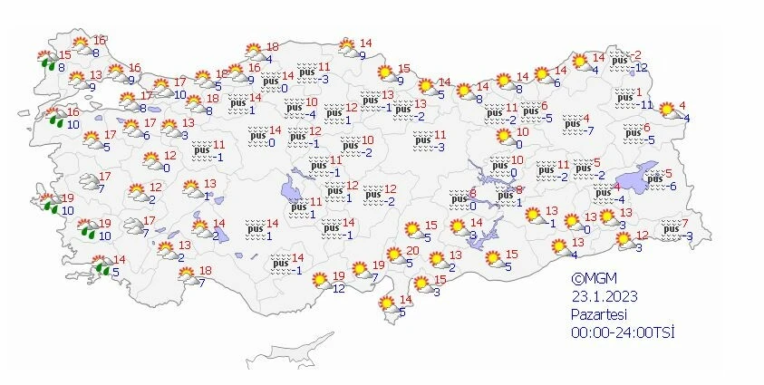 Fırtına ve sağanak yağışa dikkat! Meteoroloji hava tahmin raporunu paylaştı (19 Ocak 2023 bugün hava nasıl olacak)