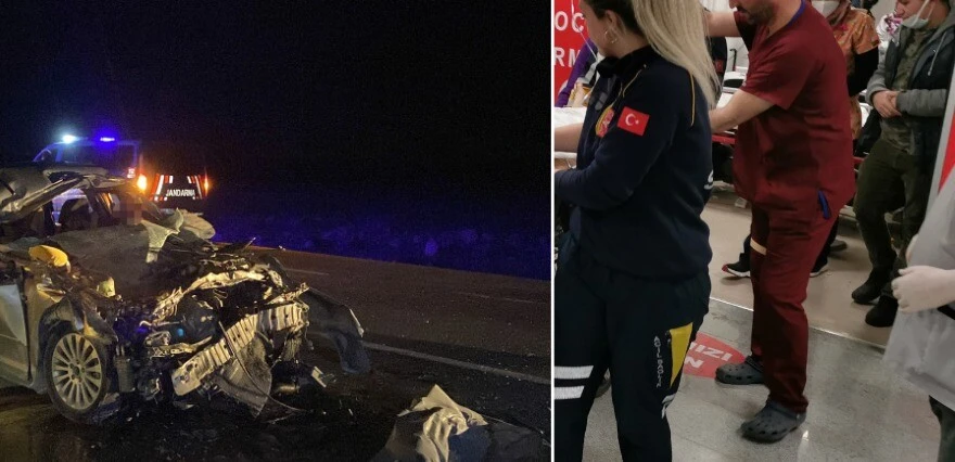 Aksaray'da kahreden kaza: Otomobil vince çarptı, bir aile yok oldu!