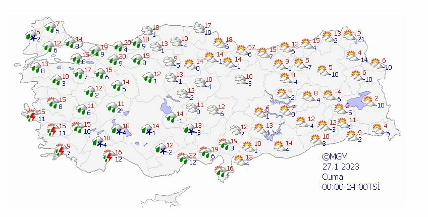 Beklenen yağışlar geliyor: Meteoroloji’den kar ve yağmur uyarısı (23 Ocak güncel hava durumu)