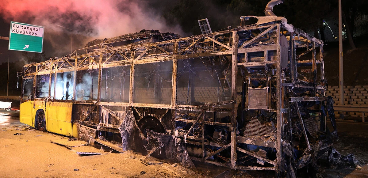 TEM Otoyolu’nda İETT otobüsü yandı