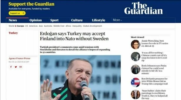 Cumhurbaşkanı Erdoğan'ın 'İsveç şok olacak' ifadeleri dünya basınında yankı uyandırdı