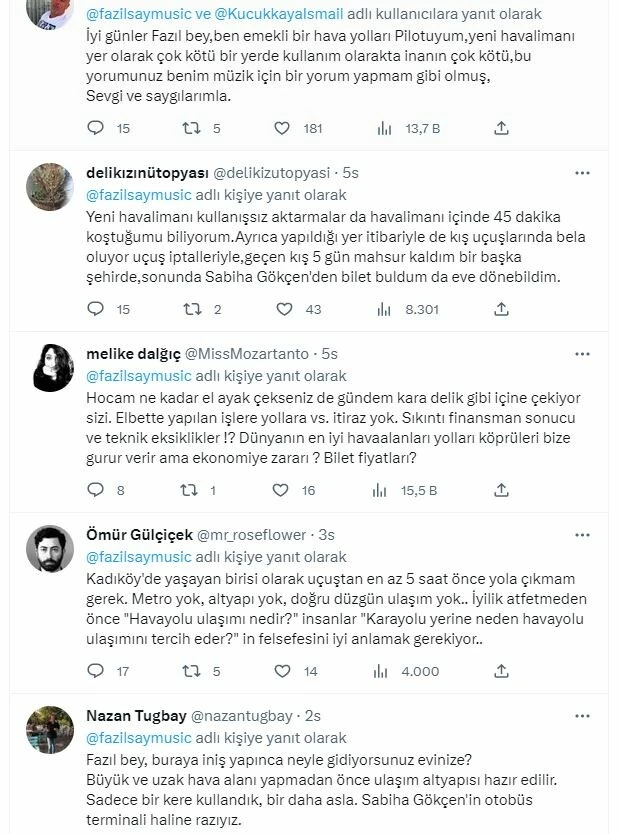 İstanbul Havalimanı'nı öve öve bitiremeyen Fazıl Say, tepki yağmuruna tutuldu!