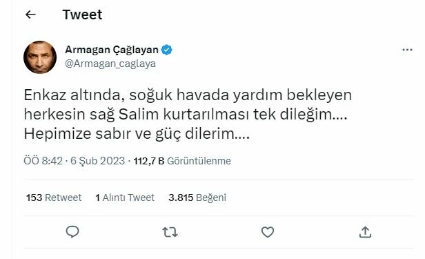 Kahramanmaraş depremi sonrası ünlüler üzüntülerini paylaştı: Allah’ım sen yardım et, kahroluyoruz!
