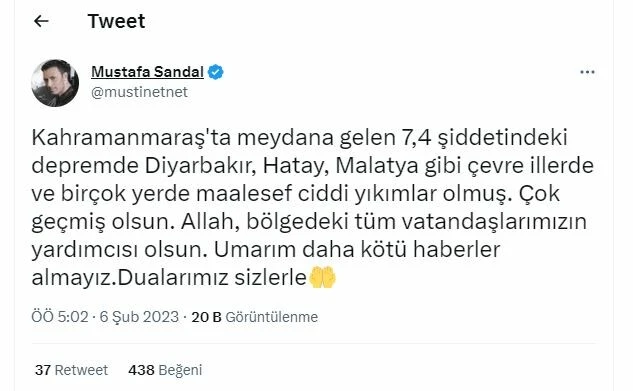 Kahramanmaraş depremi sonrası ünlüler üzüntülerini paylaştı: Allah’ım sen yardım et, kahroluyoruz!