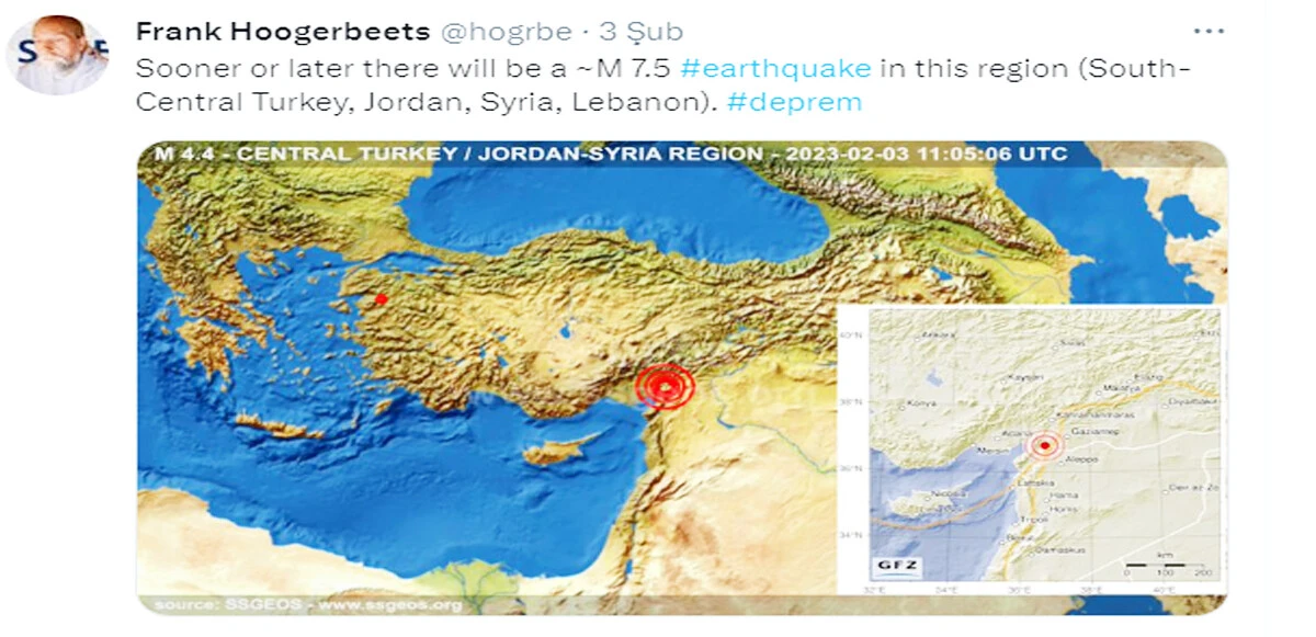Deprem Kahini Frank Hoogerbeets, Kahramanmaraş depremi konusunda uyarmış