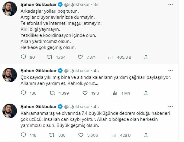 Kahramanmaraş depremi sonrası ünlüler üzüntülerini paylaştı: Allah’ım sen yardım et, kahroluyoruz!