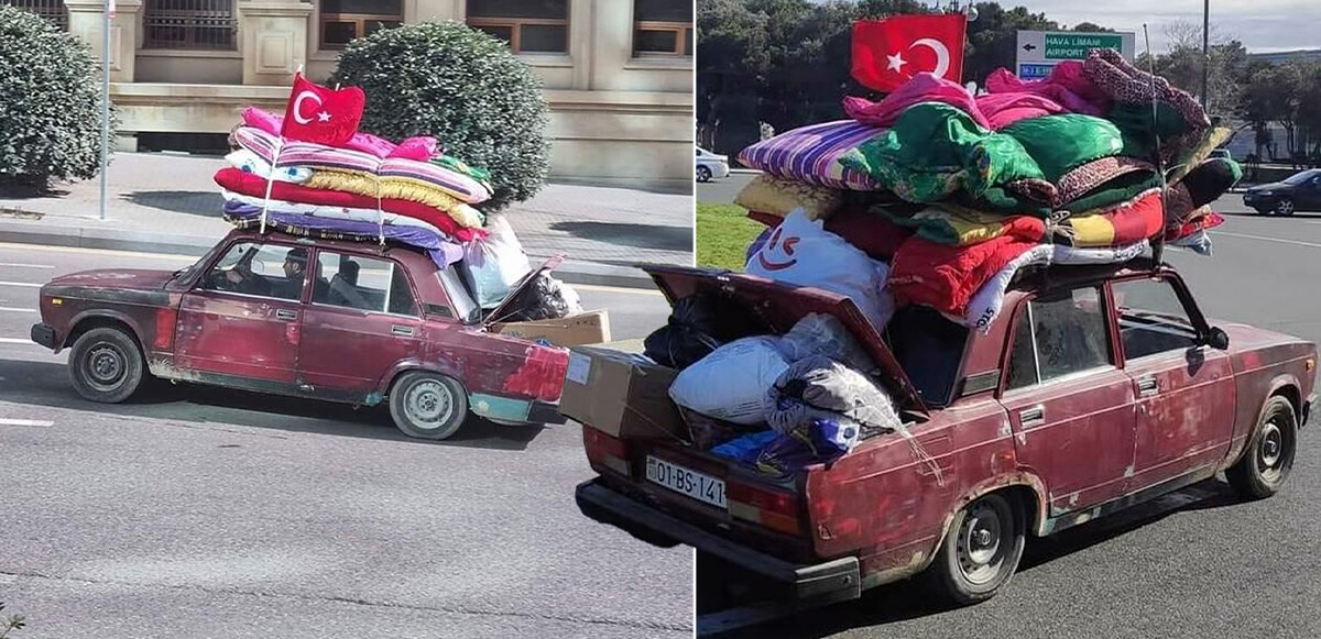 Azerbaycan halkı depremin yaralarını sarmak için için seferber oldu! Bakü sokaklarında duygulandıran kare 