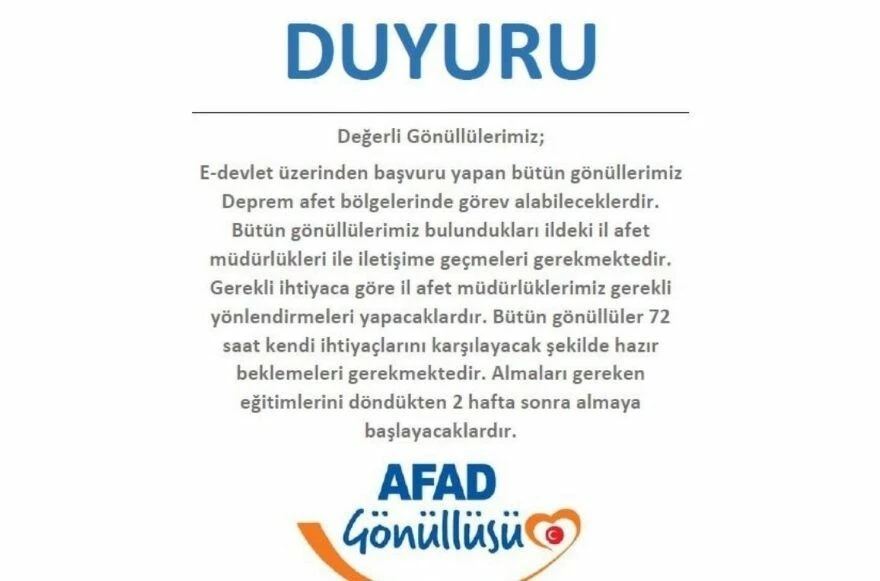 AFAD gönüllü kimlik kartı nasıl alınır? Deprem bölgesine nasıl gönüllü gidilir?