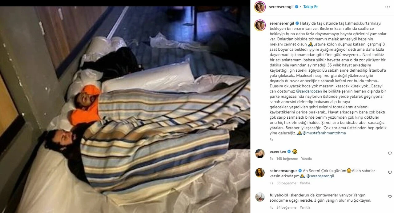 Seren Serengil depremde kayınvalidesini kaybetti, nasıl öldüğünü anlattı: Anneciğine saracak kefeni zor buldu Tohma!