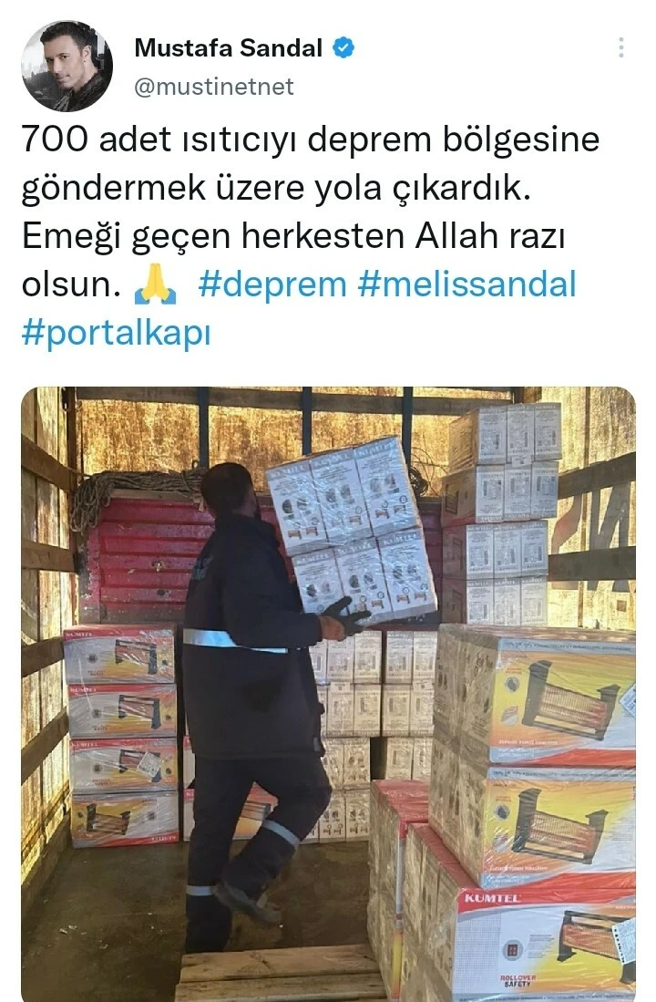 Mustafa Sandal deprem bölgesine 700 ısıtıcı gönderdi!