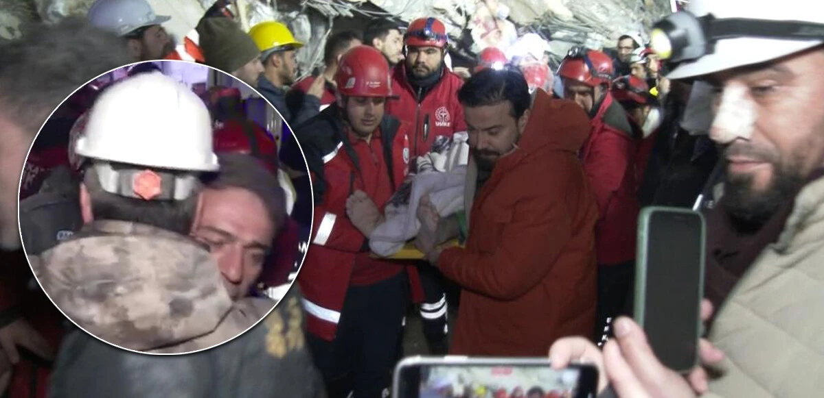 Polis baba ve 4 yaşındaki oğlu 89 saat sonra enkazdan çıkarıldı! Kurtarma ekibinin duygulandıran görüntüsü
