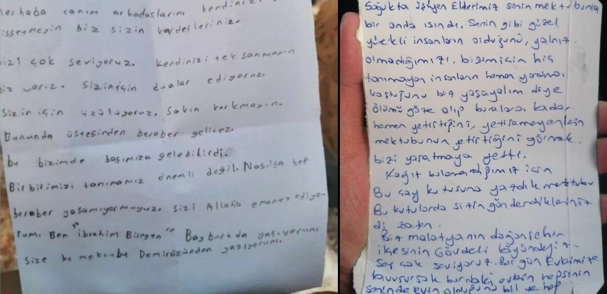 Minik İbrahim&#039;in depremzedelerle yürek ısıtan mektuplaşması! Kağıt bulamayınca çareyi çay kutusunda buldular