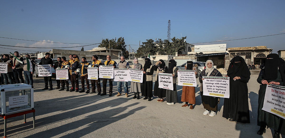 Suriye&#039;deki depremzedelerden BM protestosu: Sessizliğiniz evlatlarımızı öldürdü