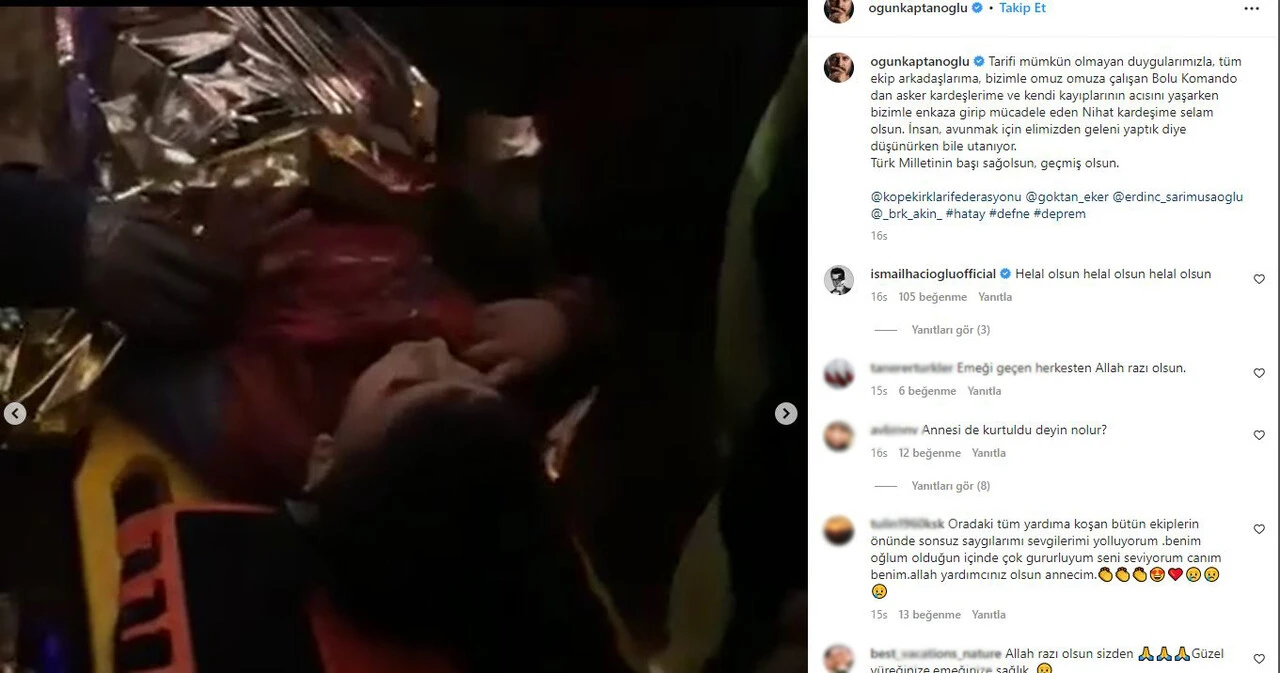 Enkazdan bir can kurtaran ünlü oyuncu hem takdir topladı hem yürek sızlattı!