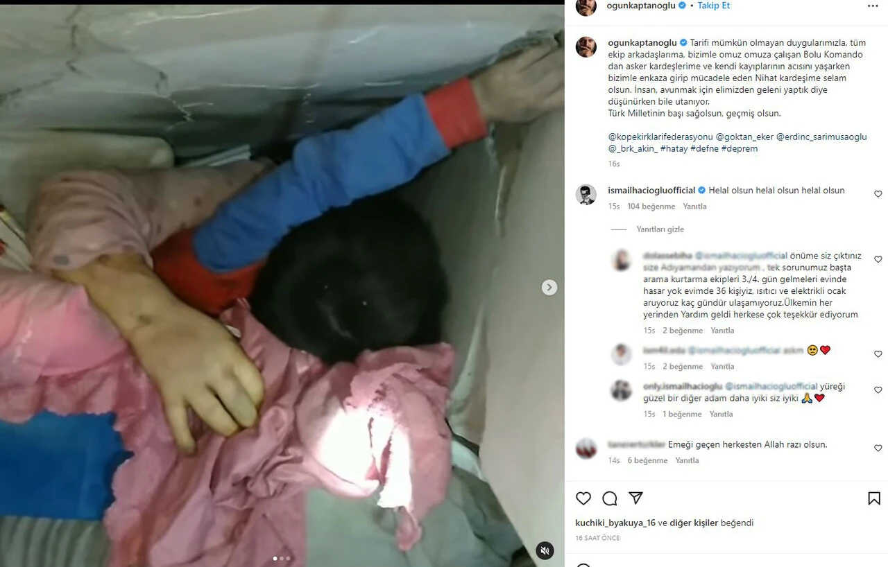 Enkazdan bir can kurtaran ünlü oyuncu hem takdir topladı hem yürek sızlattı!