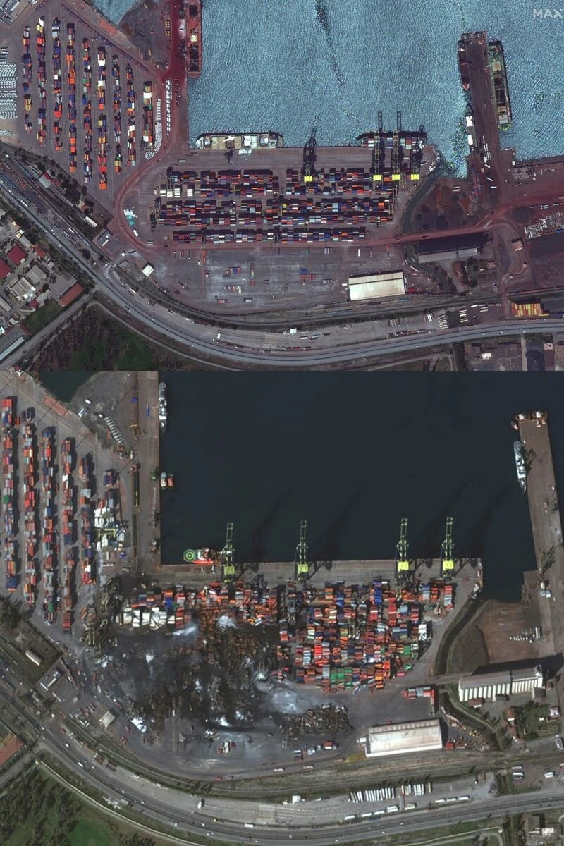 Deprem felaketinin şiddeti karşılaştırmalı görüntülerle ortaya koyuldu! Yıkımın boyutu korkunç