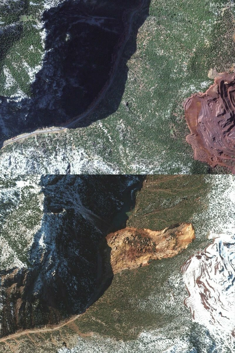 Deprem felaketinin şiddeti karşılaştırmalı görüntülerle ortaya koyuldu! Yıkımın boyutu korkunç