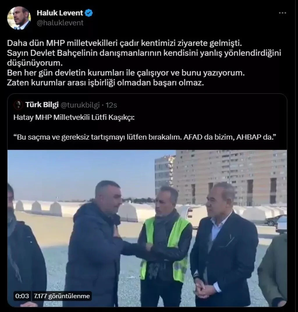 Ahbap’a yüklenen Bahçeli'ye Haluk Levent’ten jet hızıyla cevap geldi: Devletin kurumlarıyla çalışıyorum!