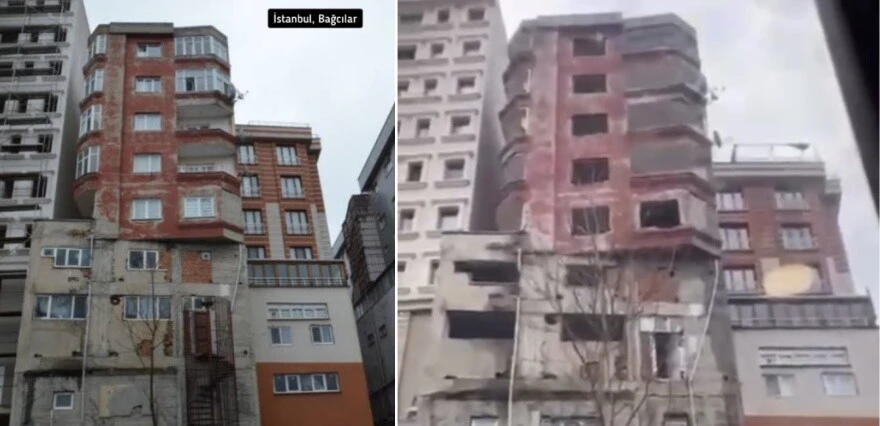 Kahramanmaraş'taki depremin ardından İstanbul'da korkutan manzaralar: Bina üstüne kaçak bina