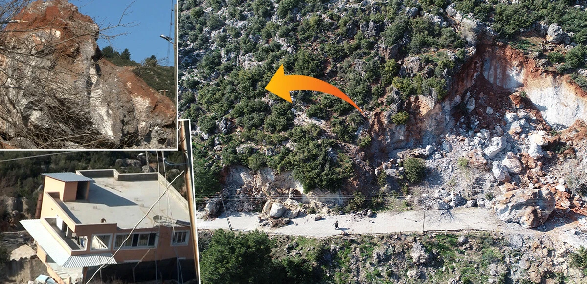 Devasa kayalar köyün üzerine yuvarlandı, dehşeti yaşadılar