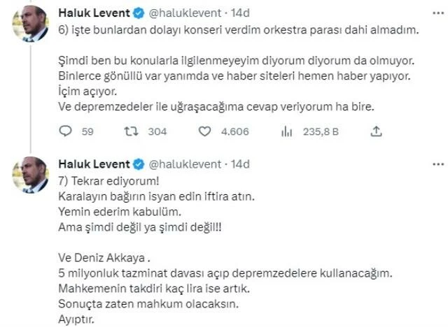 Haluk Levent kendisine dolandırıcı diyen Deniz Akkaya'yı topa tuttu: Şeytanın yeryüzündeki temsilcisi!