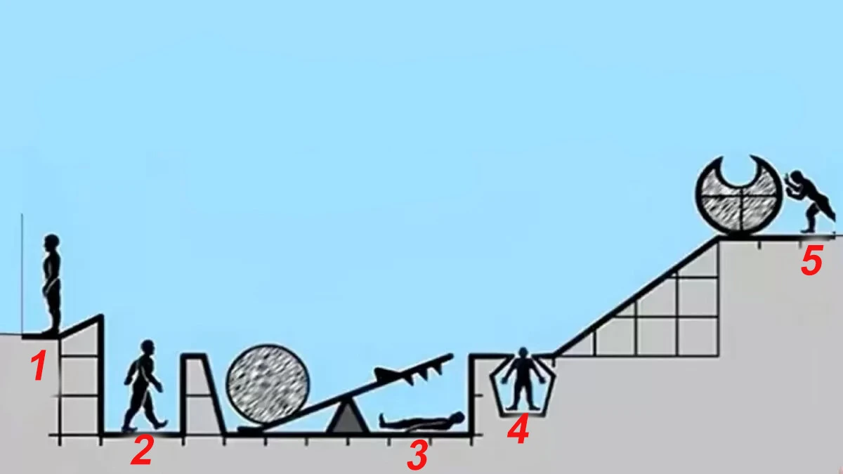 60 saniyede çözebilenlerin IQ’su 140 çıkıyor! 5 Numaralı adam taşı iterse kim ölür?