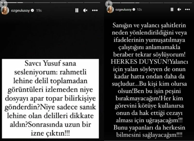 Özge Ulusoy, babasının davasında delil toplanmadığı iddiasıyla isyan etti: Savcı Yusuf sana sesleniyorum!