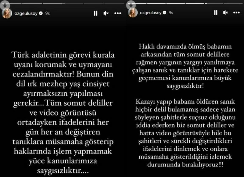 Özge Ulusoy, babasının davasında delil toplanmadığı iddiasıyla isyan etti: Savcı Yusuf sana sesleniyorum!