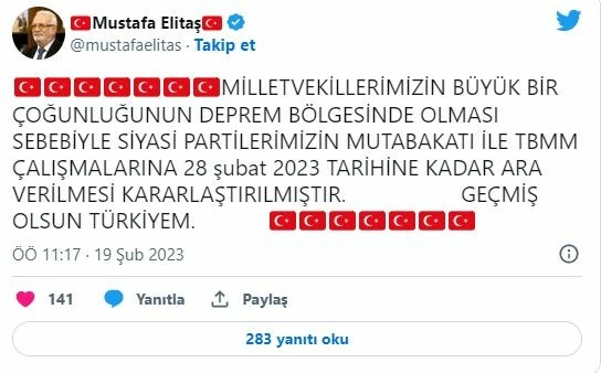 Meclis çalışmalarına verilen ara bir kez daha uzatıldı