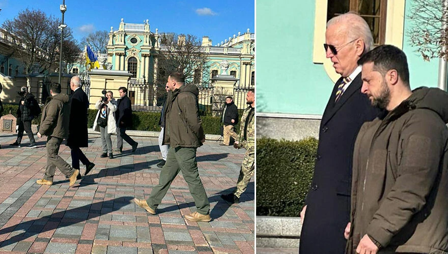 Son dakika! Biden'dan Kiev’e sürpriz ziyaret: Zelenskiy'le görüştü Rusya'ya meydan okudu