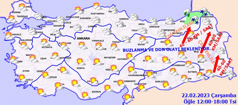 Meteoroloji bölge bölge uyardı: Kuvvetli esecek, dikkatli olun (22 Şubat hava durumu)