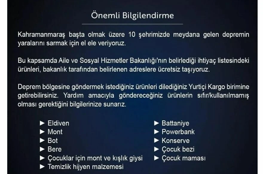Deprem bölgesine kargo gidiyor mu? Deprem nedeniyle kargolar çalışıyor mu? PTT, yurtiçi, Aras Kargo deprem bölgelerine ücretsiz mi?