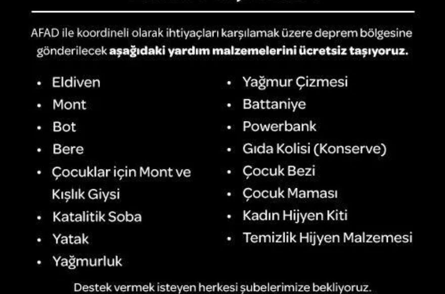 Deprem bölgesine kargo gidiyor mu? Deprem nedeniyle kargolar çalışıyor mu? PTT, yurtiçi, Aras Kargo deprem bölgelerine ücretsiz mi?