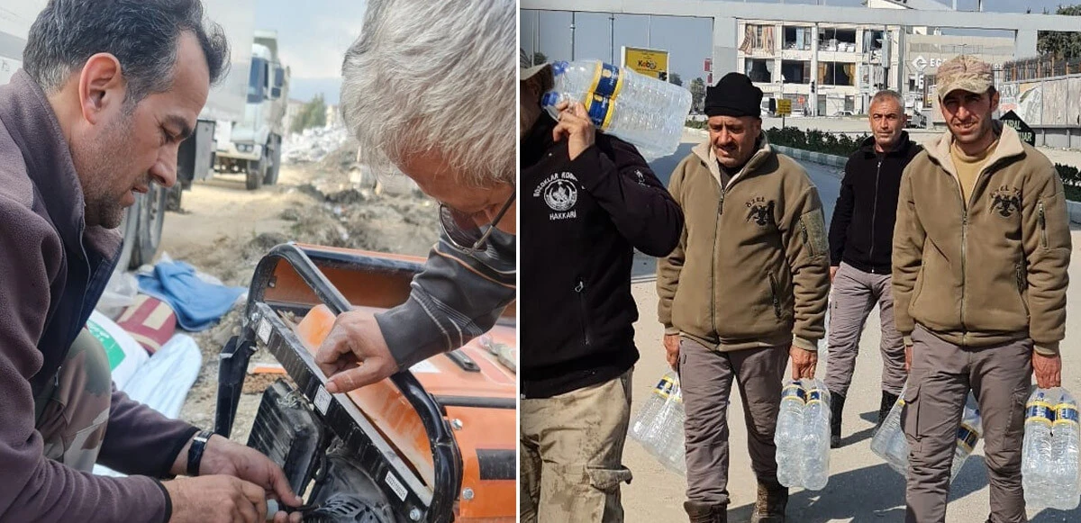 Enkaz dostluğu: Ekipler canla başla çalıştı, o pür dikkat izledi