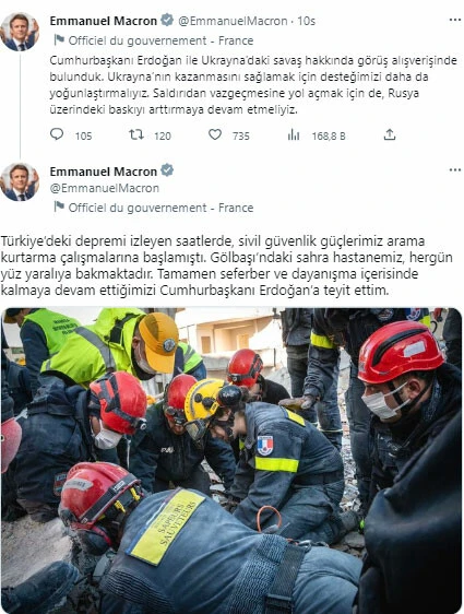 Erdoğan'la görüşen Macron'dan Türkiye açıklaması: Dayanışmamızı devam ettirmekte kararlıyım