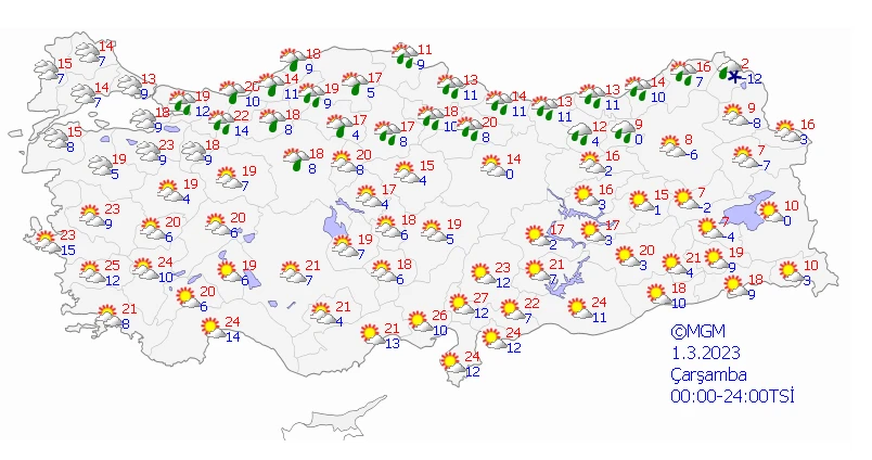 Sıcaklıklar düşüşe geçiyor! Sağanak yurdu etkisi altına alacak (27 Şubat 2023 hava durumu)