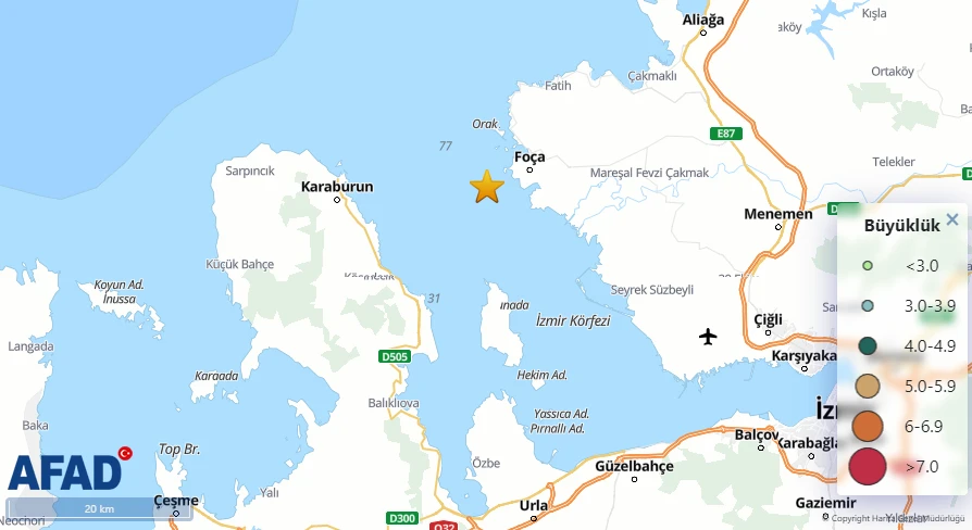 Son dakika! İzmir açıklarında 4,1 büyüklüğünde deprem: Çevre illerden de hissedildi