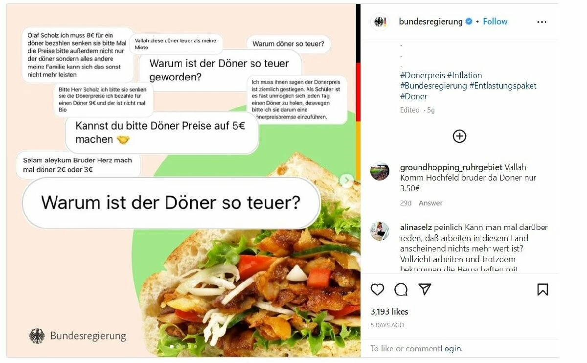 Almanya'da artan döner kebap fiyatları krize neden oldu! Hükümetin açıklaması halkı tatmin etmedi