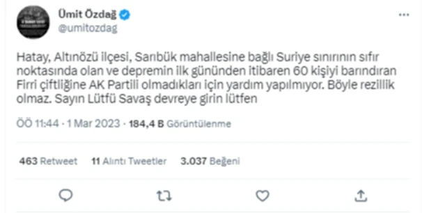 Ümit Özdağ'ın bir iddiası daha asılsız çıktı! 'Tamamı yalan'